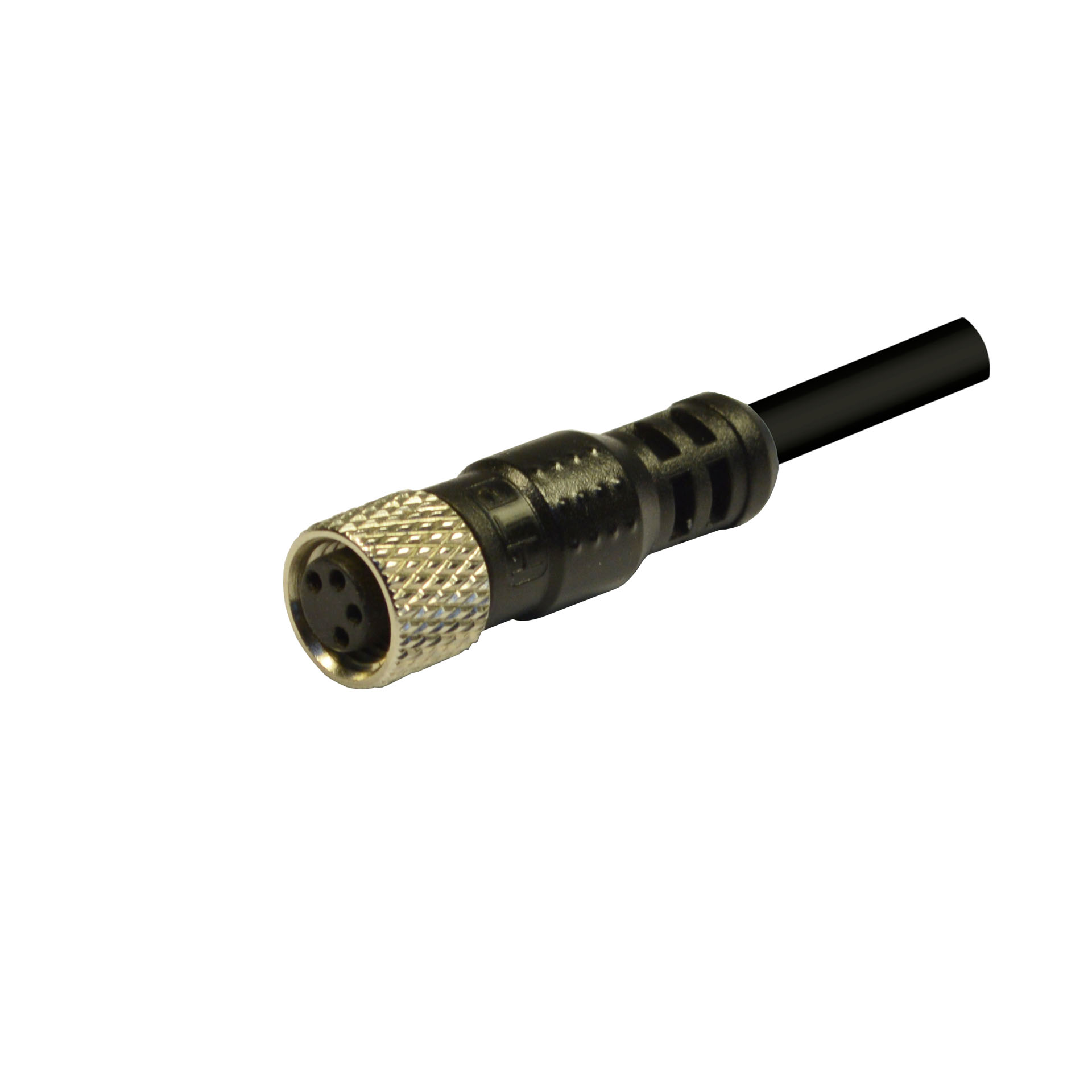 M8 female 180° cable PVC/PVC black 4x0,25 2,6m stripping 45mm no peeling